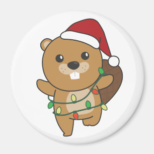 Beaver-kerstwinterdieren Beaver Magneet