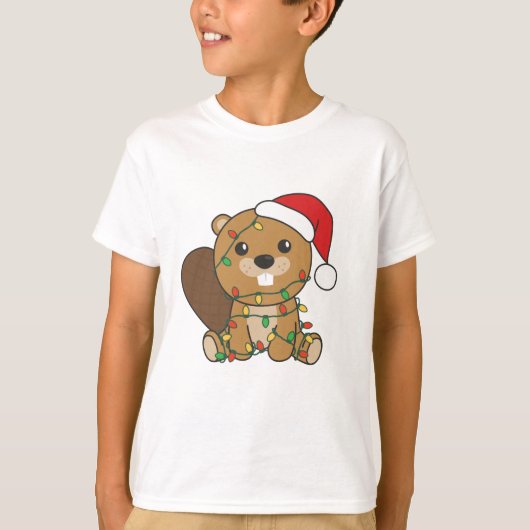 Beaver-kerstwinterdieren Beaver T-shirt (Voorkant)