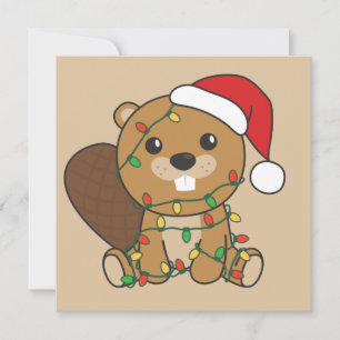 Beaver - kerstwinterdieren - uitnodiging