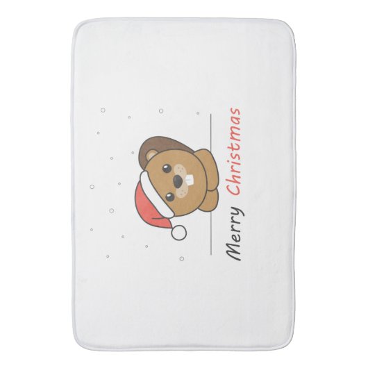 Beaver-kerstwintersneeuw Badmat (Voorkant Verticaal)