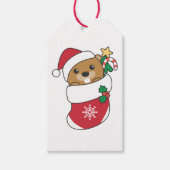Beaver-kerstwintersneeuw Cadeaulabel (Voorkant)