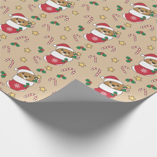 Beaver-kerstwintersneeuw Cadeaupapier (Hoek)