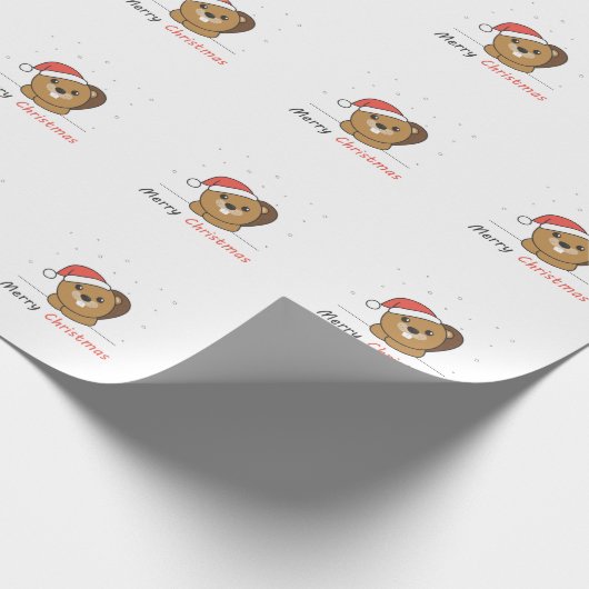 Beaver-kerstwintersneeuw Cadeaupapier (Hoek)