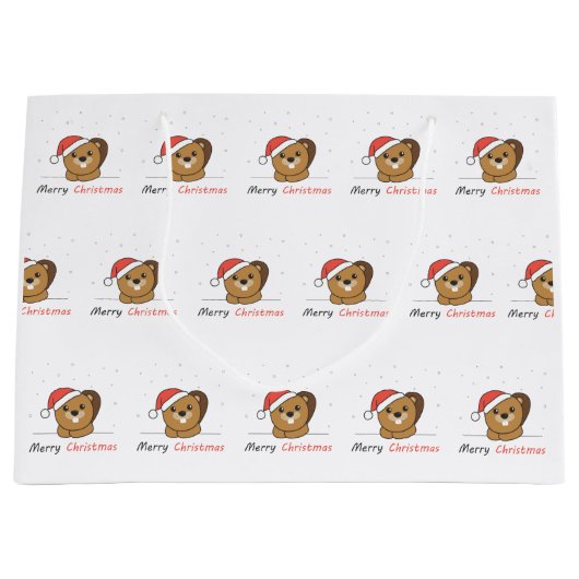 Beaver-kerstwintersneeuw Groot Cadeauzakje (Voorkant)