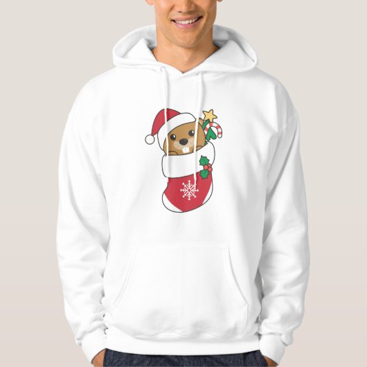 Beaver-kerstwintersneeuw Hoodie (Voorkant)