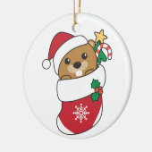Beaver-kerstwintersneeuw Keramisch Ornament (Links)