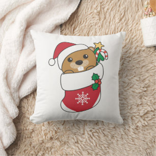 Beaver-kerstwintersneeuw Kussen