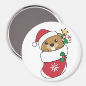 Beaver-kerstwintersneeuw Magneet (Voorkant / Achterkant)