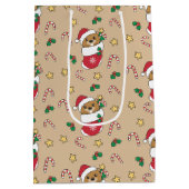 Beaver-kerstwintersneeuw Medium Cadeauzakje (Achterkant)