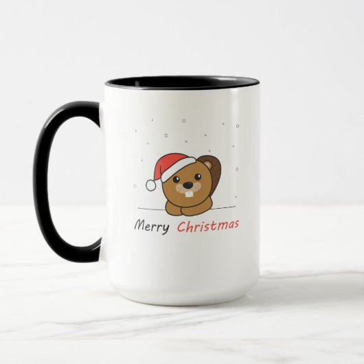 Beaver-kerstwintersneeuw Mok (Links)