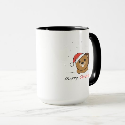 Beaver-kerstwintersneeuw Mok (Voorkant rechts)