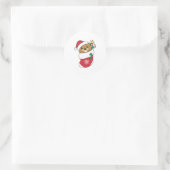 Beaver-kerstwintersneeuw Ronde Sticker (Tas)