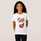 Beaver-kerstwintersneeuw T-shirt (Voorkant volledig)