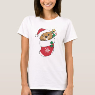 Beaver-kerstwintersneeuw T-shirt