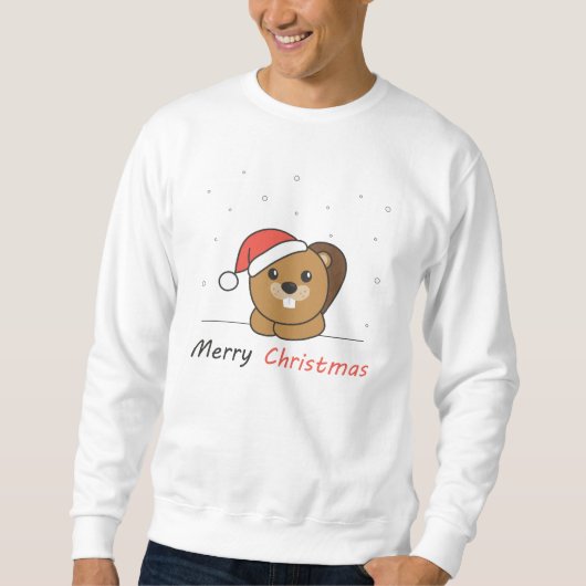 Beaver-kerstwintersneeuw Trui (Voorkant)