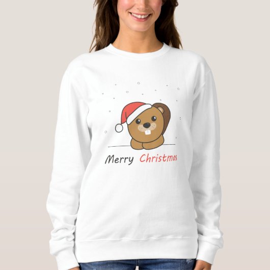 Beaver-kerstwintersneeuw Trui (Voorkant)