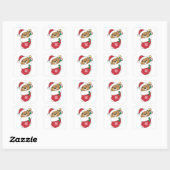 Beaver-kerstwintersneeuw Vierkante Sticker (Vel)