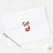 Beaver-kerstwintersneeuw Vierkante Sticker (Envelop)