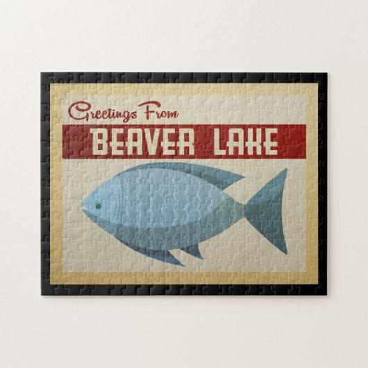 Beaver Lake Jigzaag Puzzle Blue Fish Legpuzzel (Horizontaal)