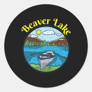 Beaver Lake Kleding Arkansas Retro Varen Ronde Sticker