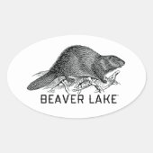 Beaver Lake Ovale Sticker (Voorkant)