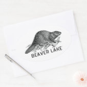 Beaver Lake Ovale Sticker (Envelop)