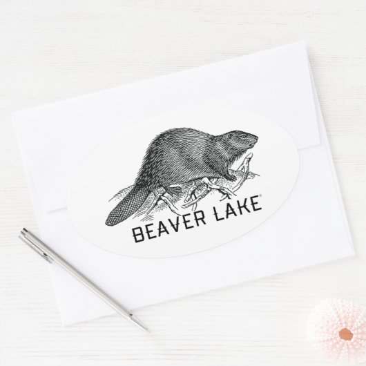 Beaver Lake Ovale Sticker (Envelop)