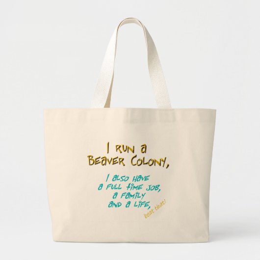beaver leader turquoise grote tote bag (Voorkant)
