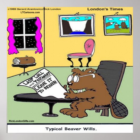 Beaver Living Wills Funny Rick London Poster (Voorkant)