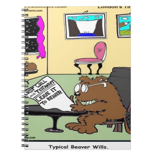 Beaver Living Wills Rick London Funny Notitieboek (Voorkant)