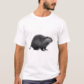 Beaver Love op wit T-shirt (Voorkant)