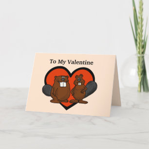 Beaver Love Valentijnsdag Card Kaart