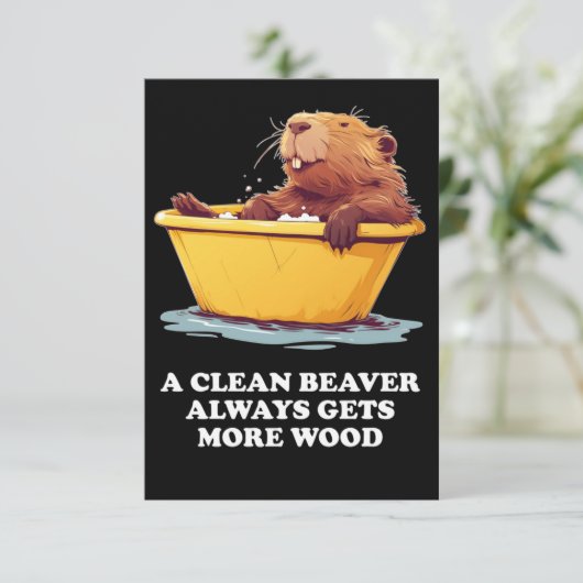 Beaver Lover Bath Bedankkaart (Staand voorkant)