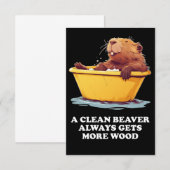 Beaver Lover Bath Bedankkaart (Voorkant / Achterkant)