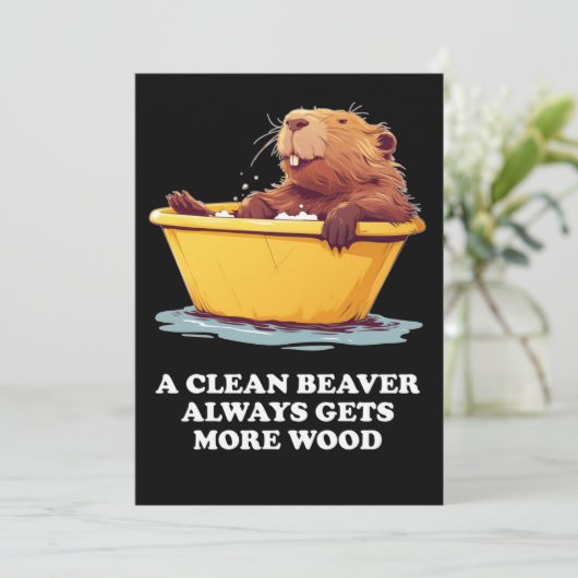 Beaver Lover Bath Bedankkaart (Staand voorkant)