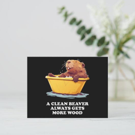 Beaver Lover Bath Briefkaart (Staand voorkant)