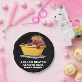 Beaver Lover Bath Papieren Bordje (Feest)