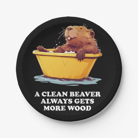 Beaver Lover Bath Papieren Bordje (Voorkant)