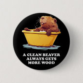 Beaver Lover Bath Ronde Button 5,7 Cm (Voorkant)
