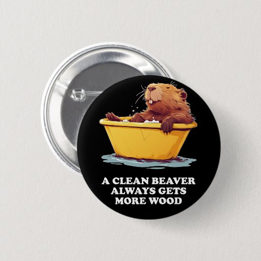 Beaver Lover Bath Ronde Button 5,7 Cm (Voorkant /achterkant)