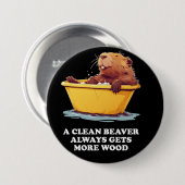 Beaver Lover Bath Ronde Button 7,6 Cm (Voorkant /achterkant)