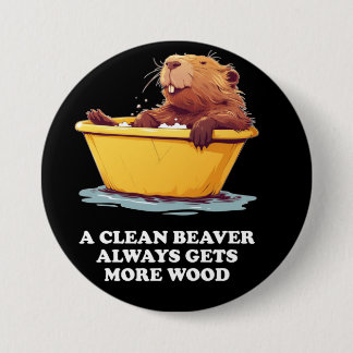 Beaver Lover Bath Ronde Button 7,6 Cm