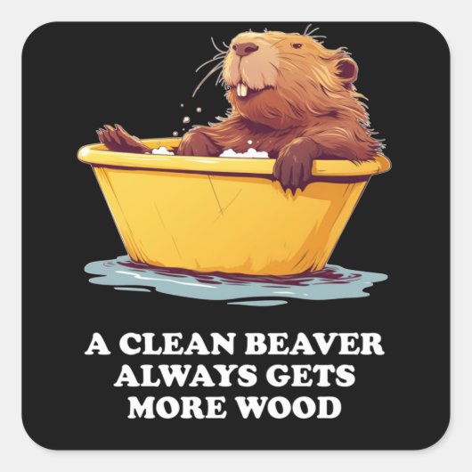 Beaver Lover Bath Vierkante Sticker (Voorkant)