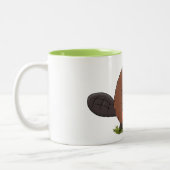 Beaver met de cartoon van kettingzagen illustratie tweekleurige koffiemok (Links)