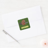 Beaver met geketende grappige illustratie van cart vierkante sticker (Envelop)