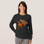 Beaver met Moose Maple Leaf Canadian Flag Canada T-shirt (Voorkant volledig)