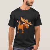 Beaver met Moose Maple Leaf Canadian Flag Canada T-shirt (Voorkant)