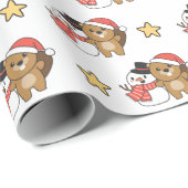 Beaver met Snowman in de winter bij Kerstmis Cadeaupapier (Rol Hoek)