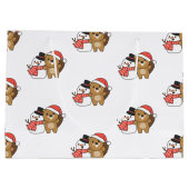 Beaver met Snowman in de winter op kerstmis grote  Groot Cadeauzakje (Achterkant)