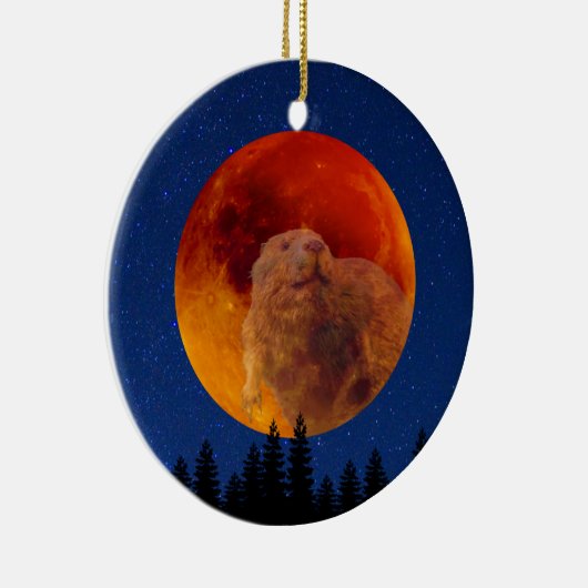 Beaver Moon in november Keramisch Ornament (Rechts)
